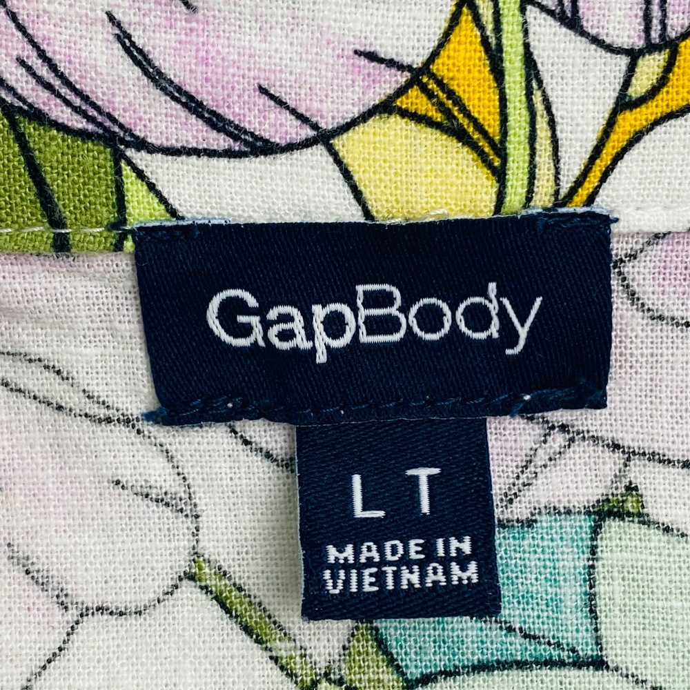 GAP Linen Blend Pajamas set shorts and Short Sleeve top in multi floral Size LT - Picture 5 of 10